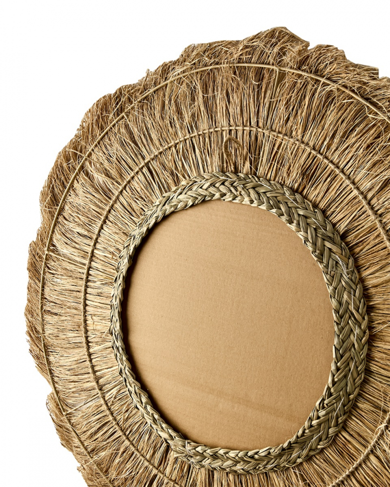 Specchio 'Stina' rotondo 70cm - Naturale