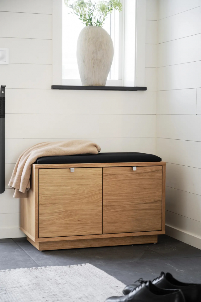 Panca 'Confetti' 70cm - Rovere/Nero