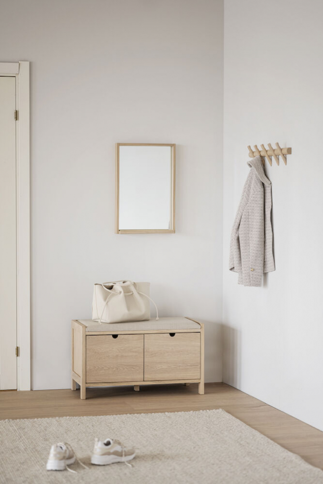 Panca d'ingresso 'Hillmond' 80cm - Rovere chiaro