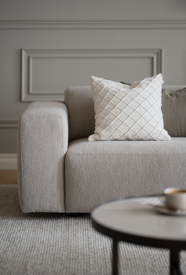 Divano angolare 3 posti 'Willard' - Beige chiaro