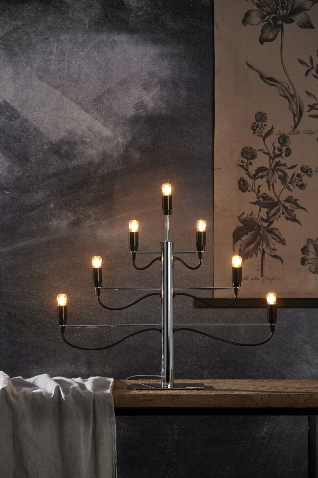 Candelabro dell'Avvento 'Milano' - Nero/Argento