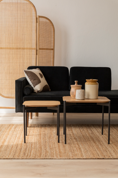 Tavolino 'Frida' 50x50cm - Naturale/Nero