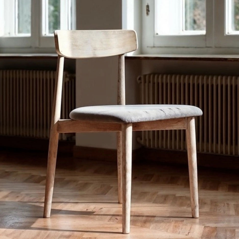 Sedia 'Ystad' - Rovere bianco/Grigio