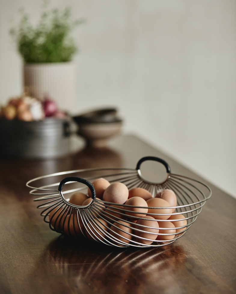 Cesto per frutta 'Jaipur' - Argento/Nero