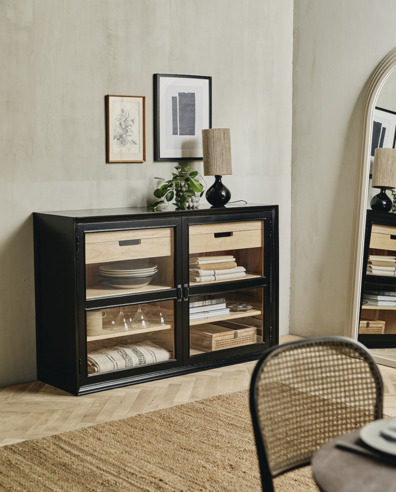 Comò 'Viva' - Nero/Naturale