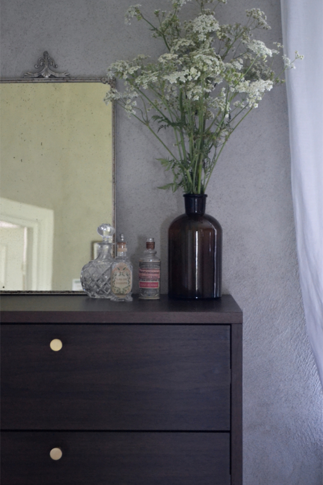 Cassettiera 'Prime' 5 cassetti - Noce/Ottone