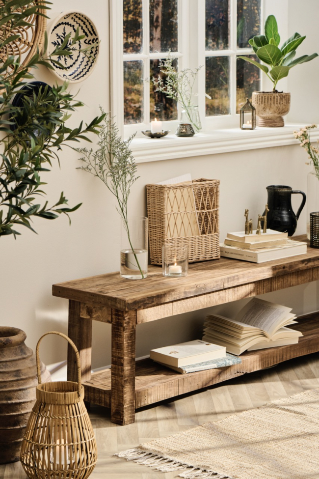 Panca con ripiani 'Unique' - Naturale