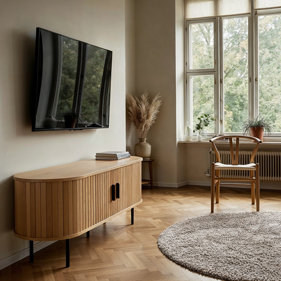 Mobile TV 'Holmvik' - Naturale/Nero