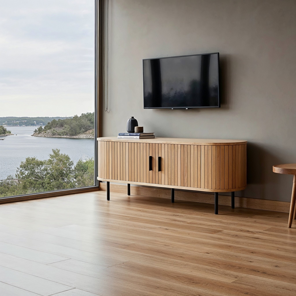 Mobile TV 'Holmvik' - Naturale/Nero