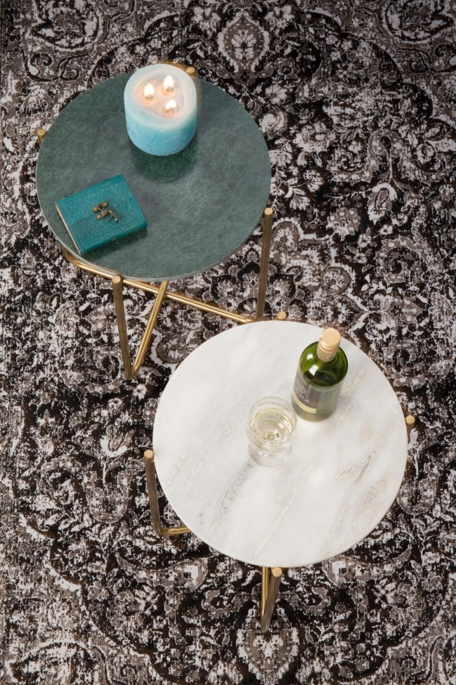 Tavolino 'Timpa' - Marmo verde/Ottone