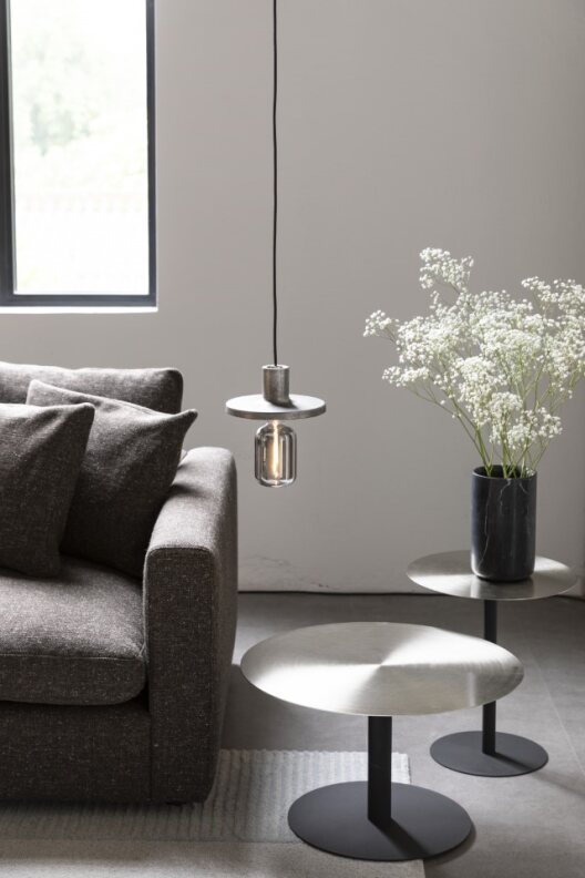 Tavolino 'Snow' - Acciaio/Nero