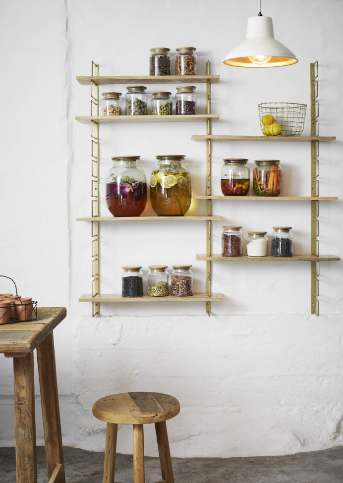 Mensola 'Wooden shelves' - Ottone/naturale