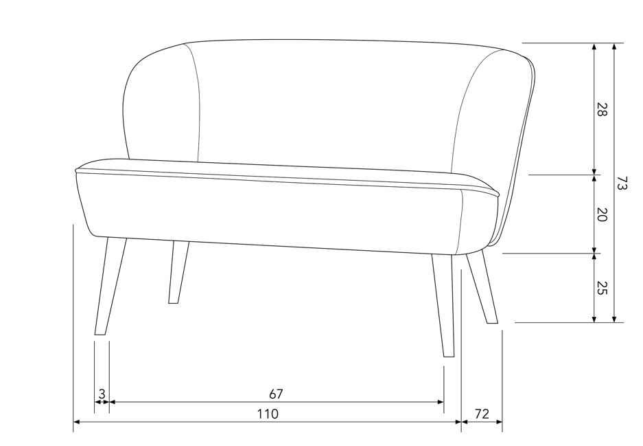 Divano 'Sara' - Beige/Teddy