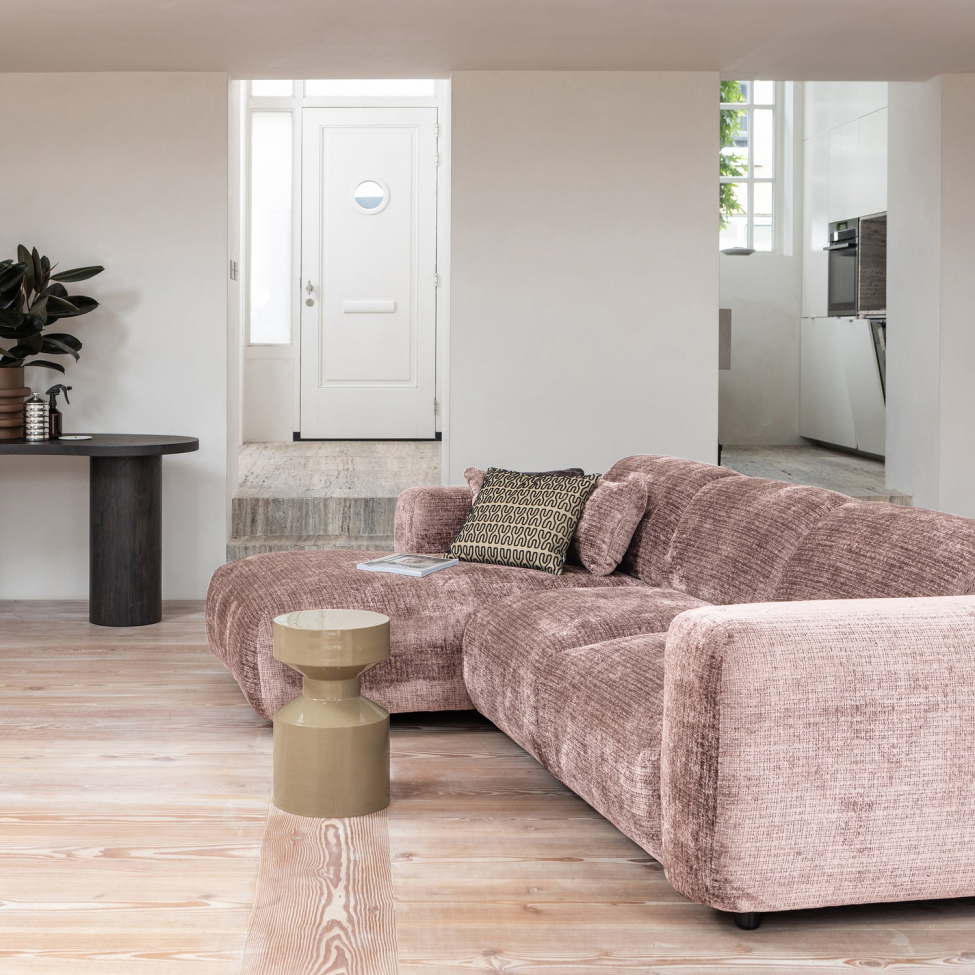 Divano 'Cloud' 3 posti con chaise longue sinistra - Marrone grigio/Rosa