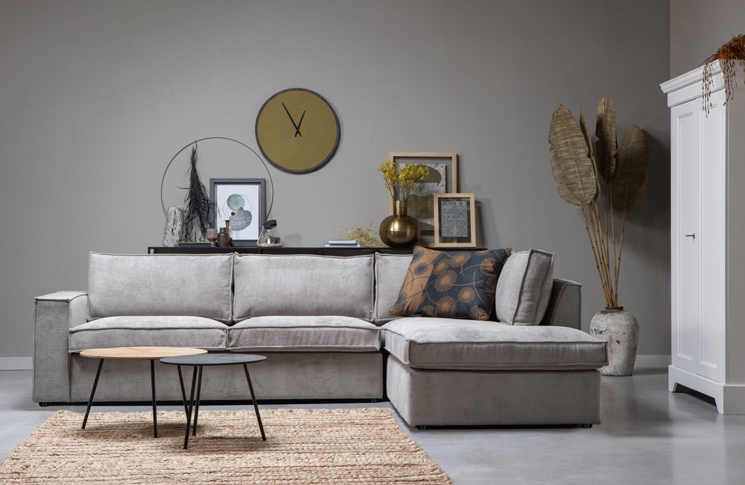 Divano ad angolo 'Thomas' - Rigato Grigio