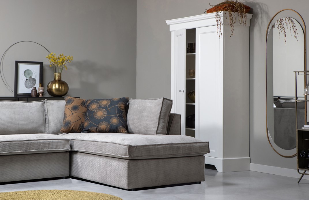 Divano ad angolo 'Thomas' - Rigato Grigio