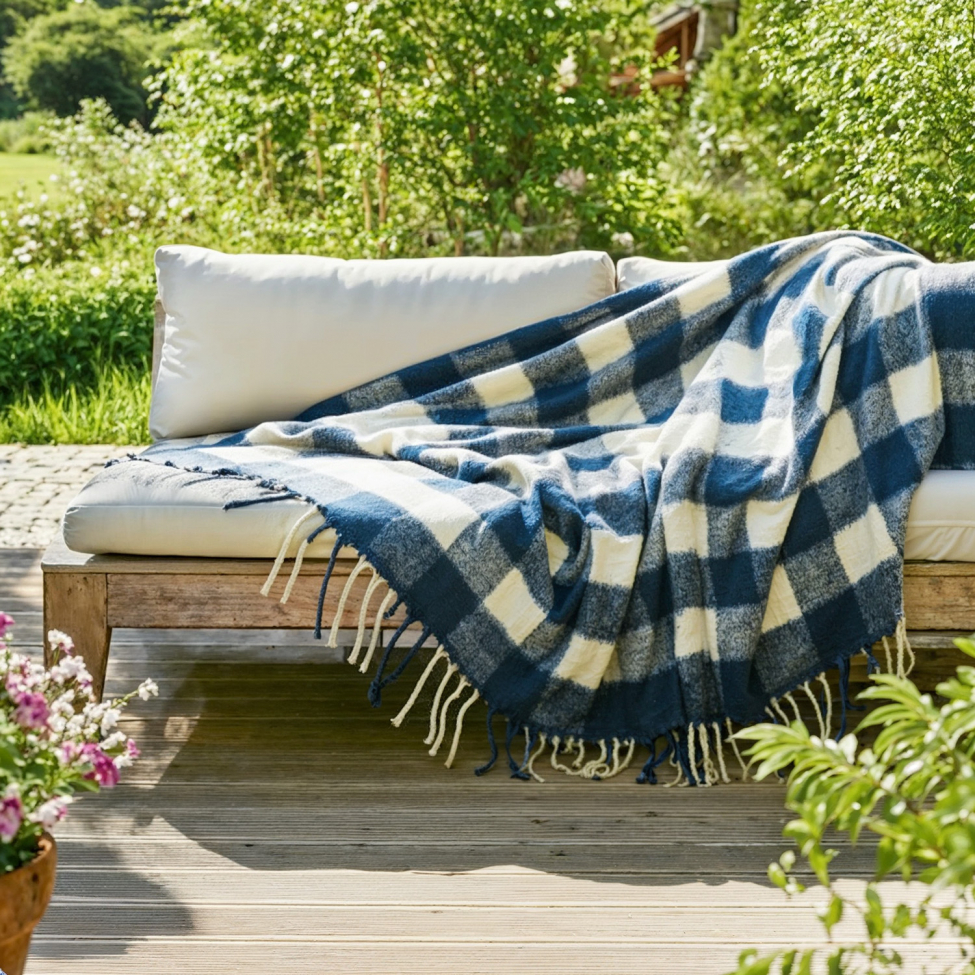 Coperta 'Phoebe' 130x170cm - Blu