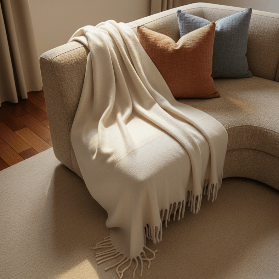 Plaid 'Samantha' 130x170cm - Bianco