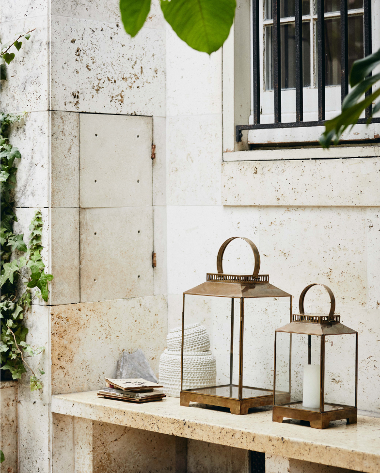 Lanterna 'Bitra' S - Ottone/Vetro