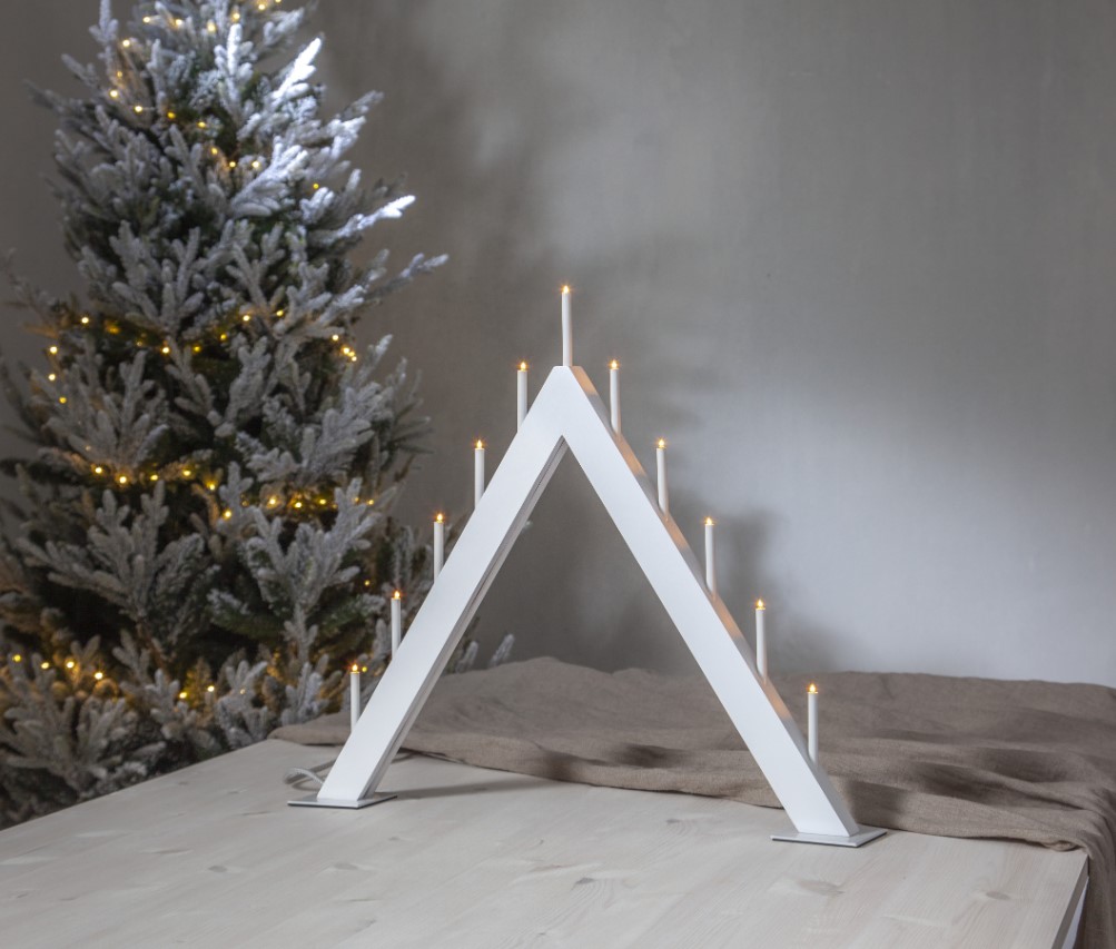 Candelabro dell'Avvento 'Buzz' 50cm - Bianco