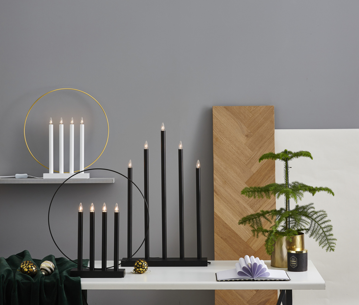Candelabro d'Avvento 'Holy' 5 Lampade - Nero