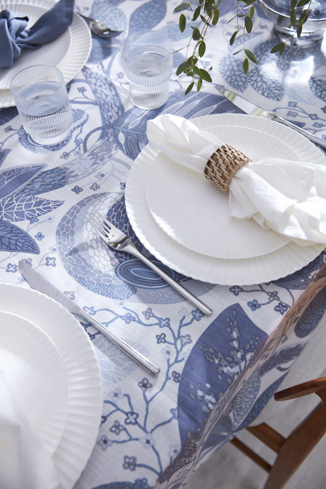 Tovaglia 'A&E' 140x250 - Blu