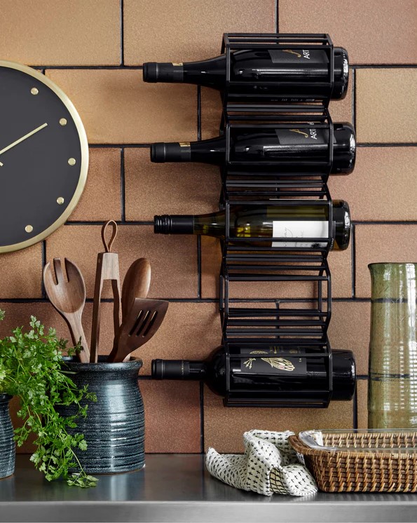 Portabottiglie 'Wine' - Ferro/Nero