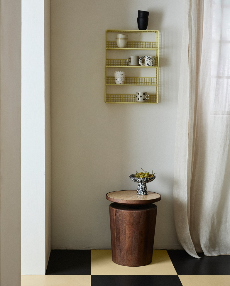 Tavolino 'Kwando' - Naturale/Travertino