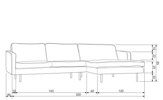 Divano 'Rodeo' - Khaki - Destra