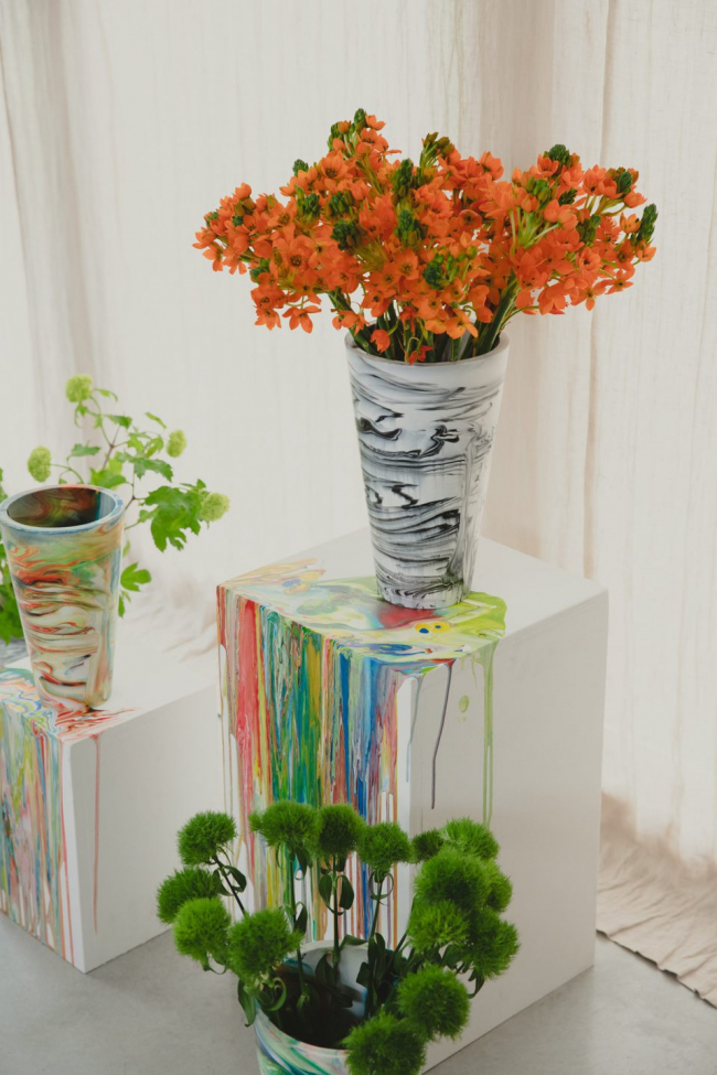 Vaso 'Conic' - Nero/Bianco M