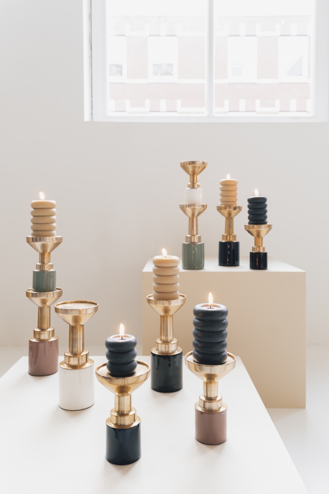 Portacandele 'Glam' - Nero