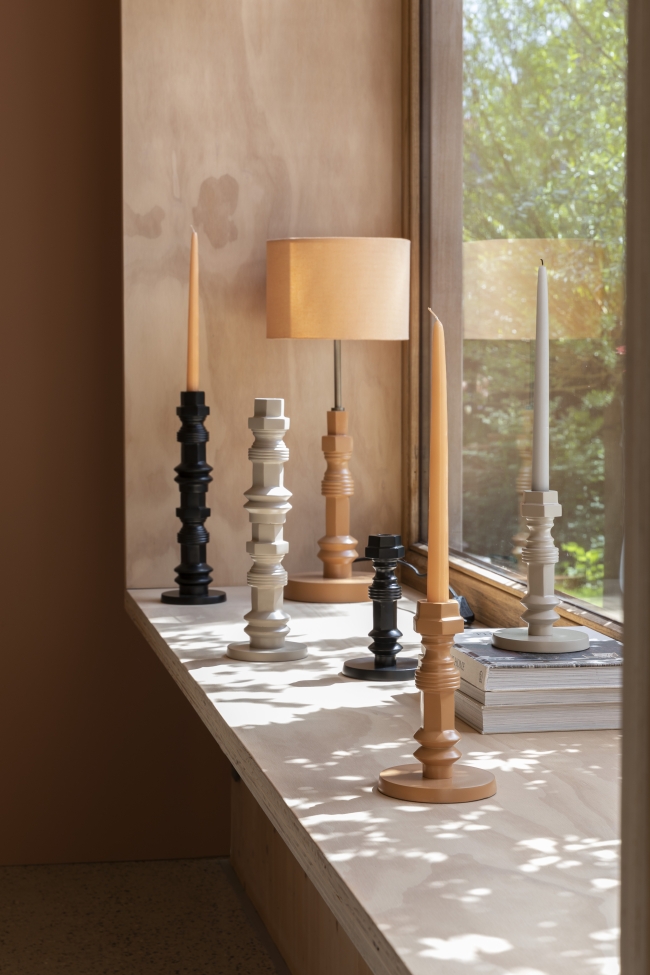 Portacandele 'Totem' - Beige