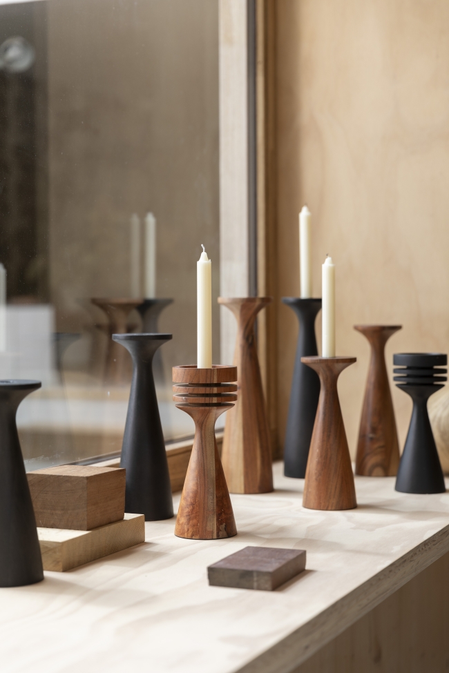 Portacandele 'Hoover' - Nero