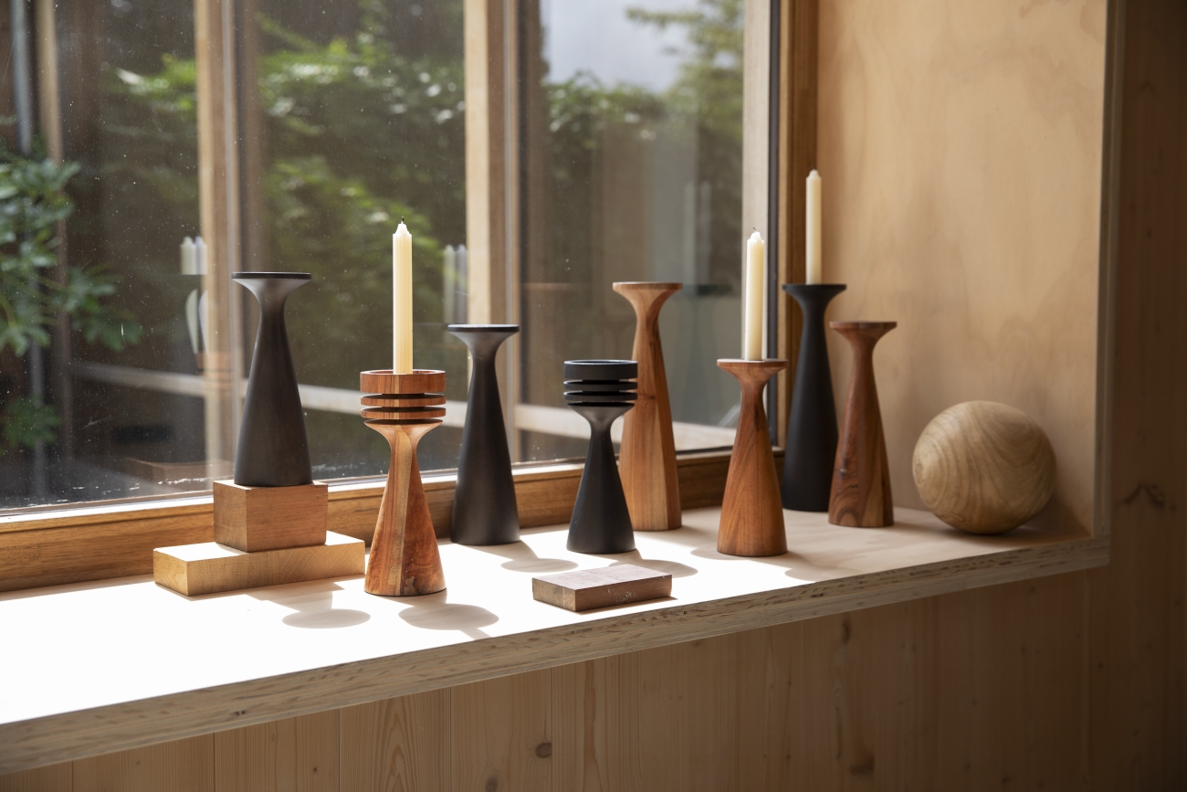 Portacandele 'Flames' - Marrone L