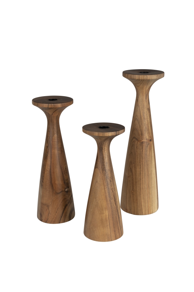 Portacandele 'Flames' - Marrone L