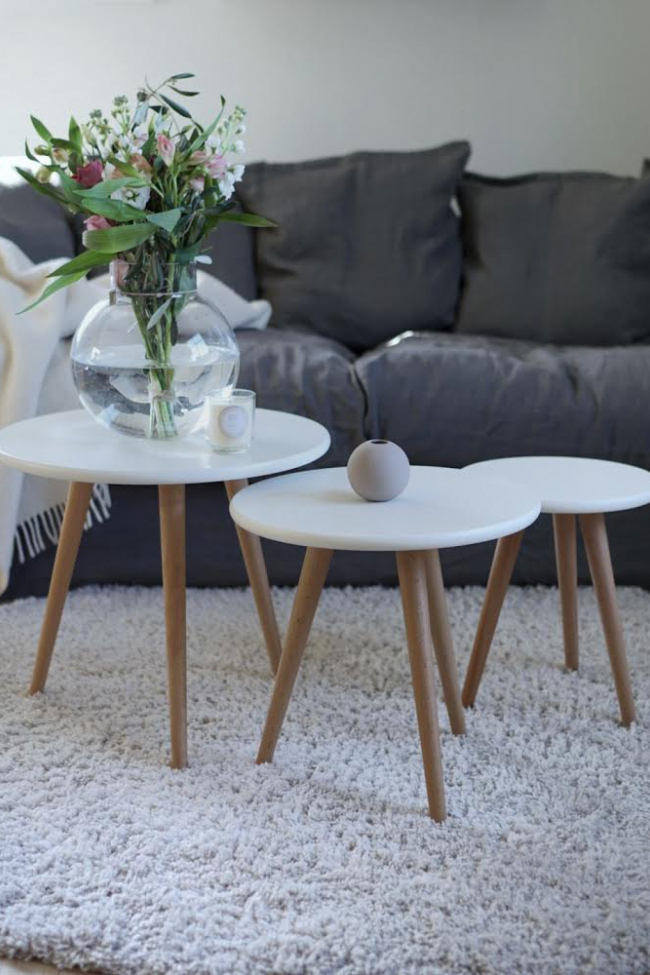 Tavolino 'Dalby' 3 pezzi - Bianco