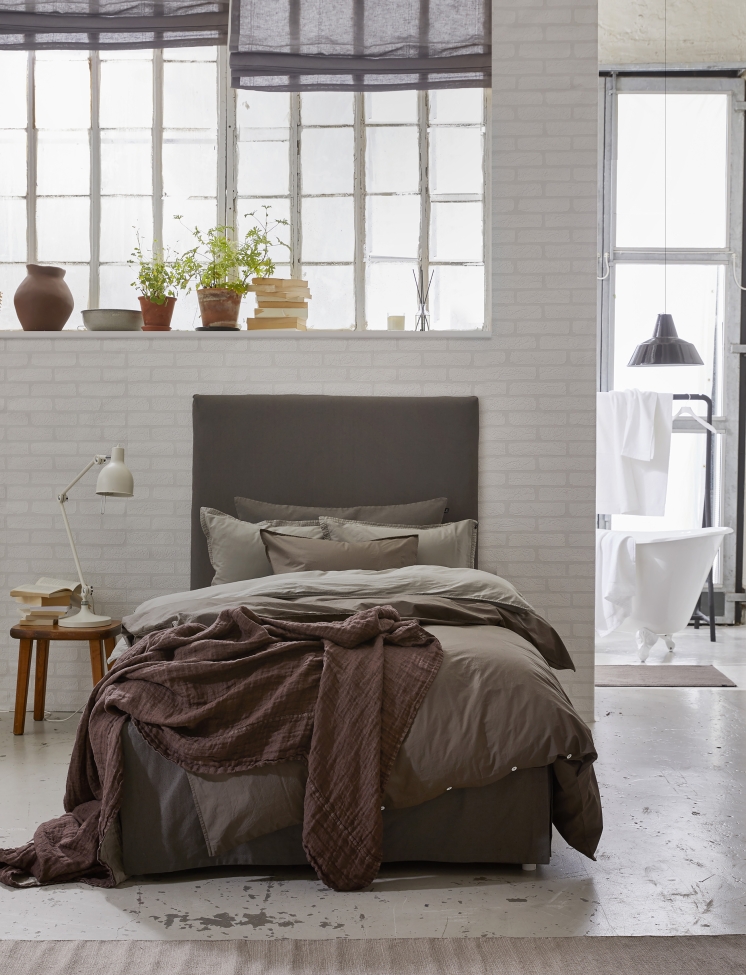 Gonna per letto 'Weeknight' 180x220x42 - Grigio scuro