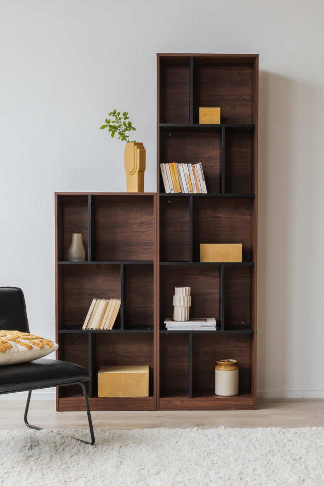 Libreria 'Colin' 60x129 - Noce/Nero