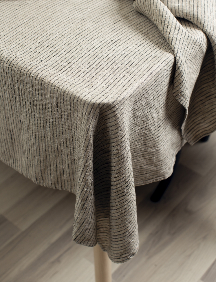 Tovaglia 'Linus' 145x330- Naturale/Nero