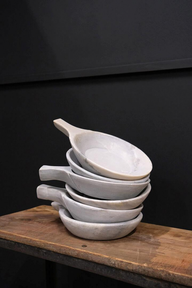 Ciotola con manico 'Ozan' - Marmo