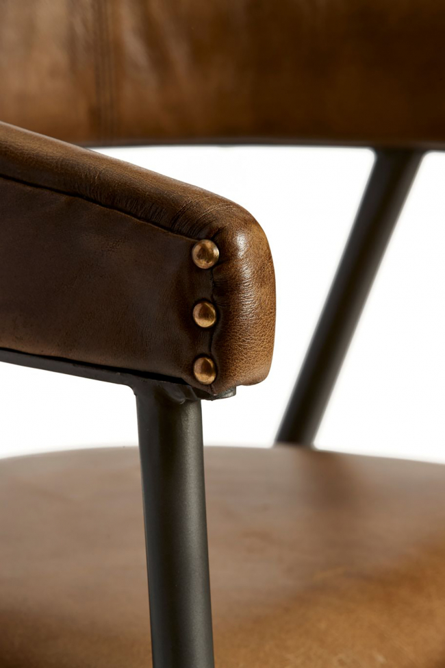 Sedia 'London' - Patina Marrone/Leather