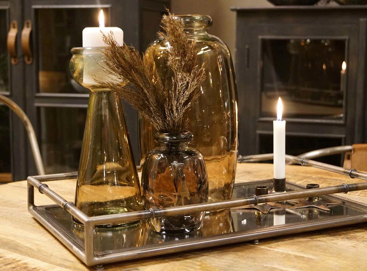 Vaso di vetro 'Shape' - Grigio