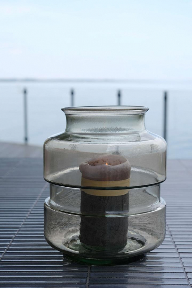 Vaso di vetro 'Noel' - Beige