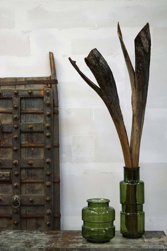 Vaso di vetro 'Clooney' - Verde oliva