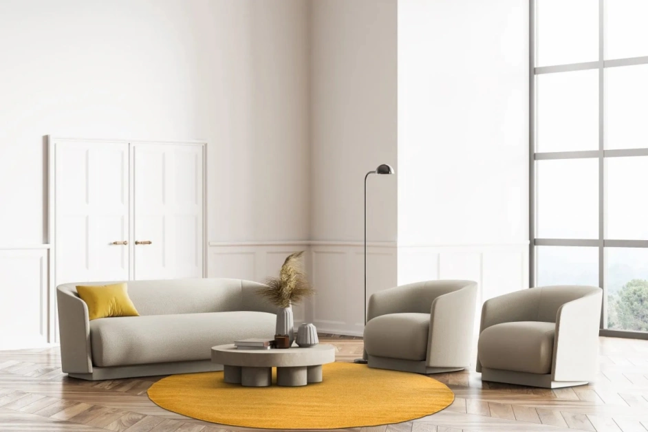 Tappeto rotondo 'Hamilton' - Zafferano