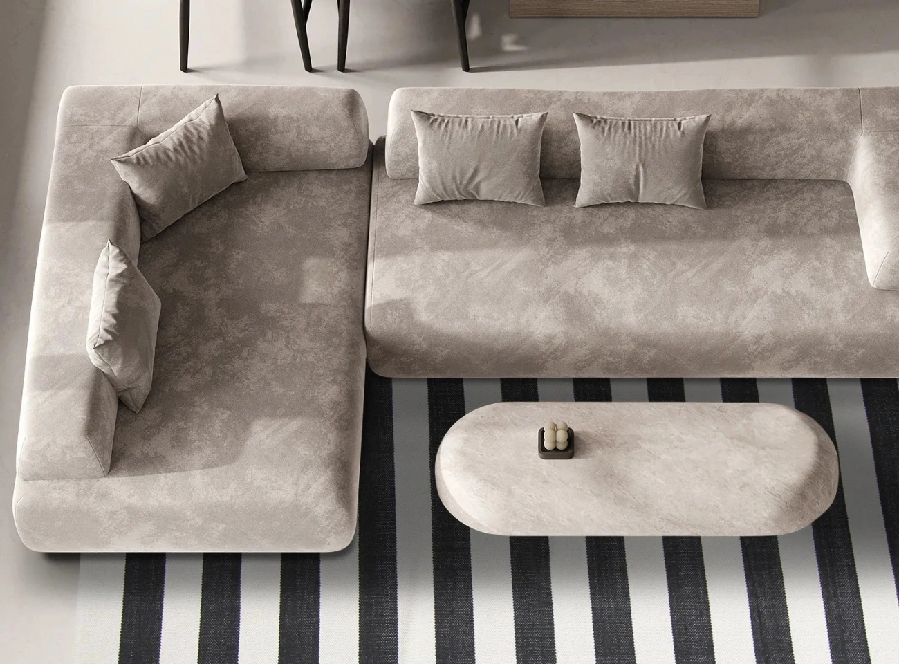 Tappeto in cotone 'Nilo' - Bianco/Nero