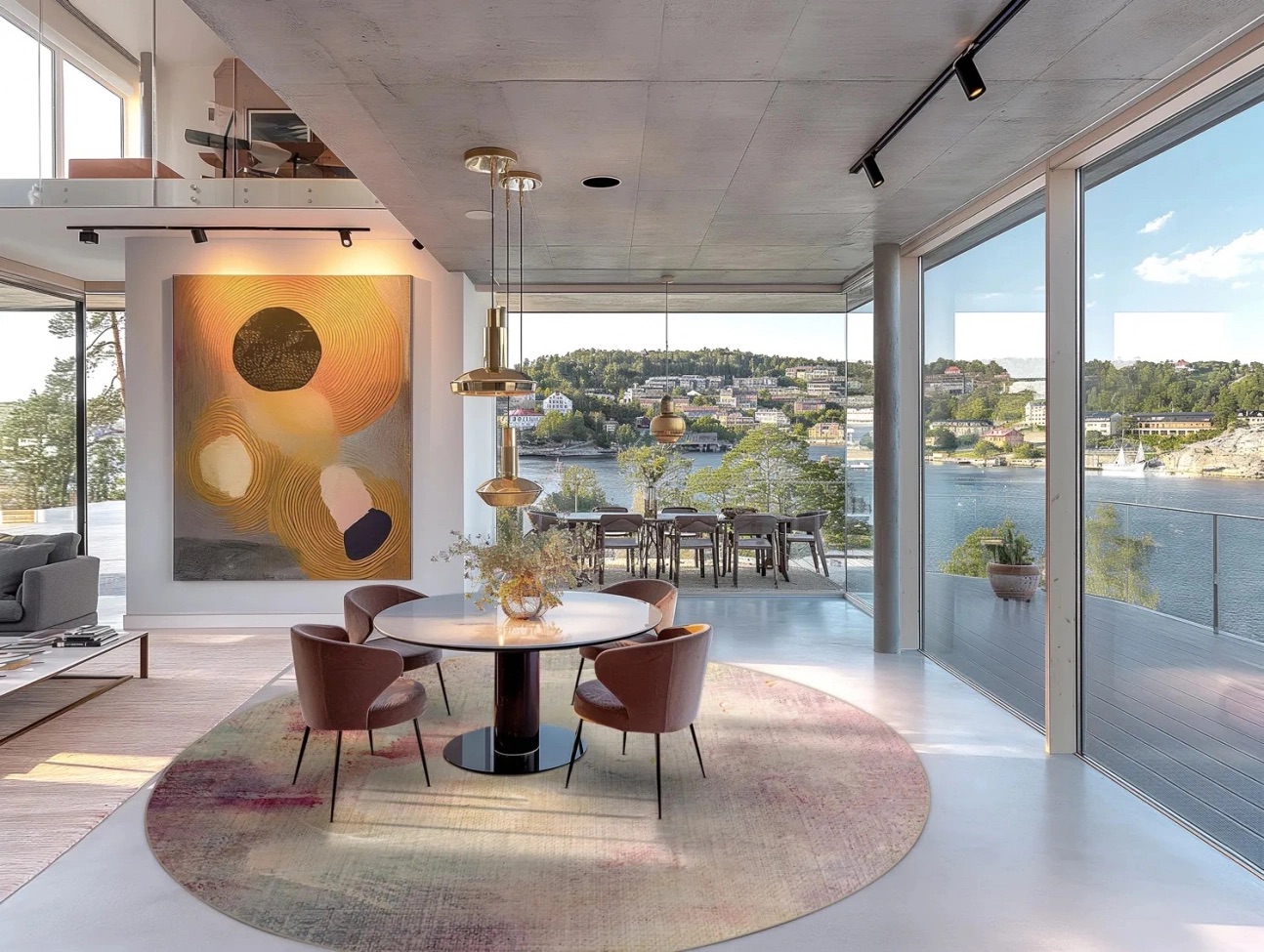 Tappeto rotondo 'Mogoro' - Multi