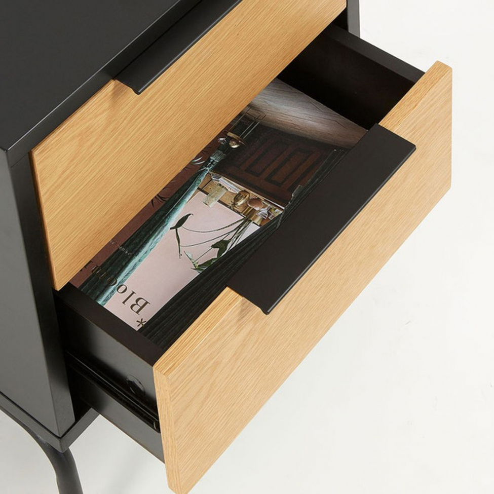 Comodino 'Koln' - Rovere/Nero