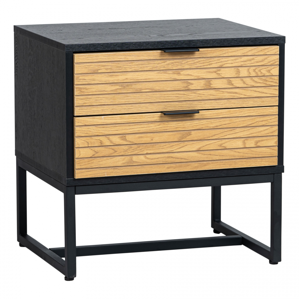 Comodino 'Line' - Rovere/Nero