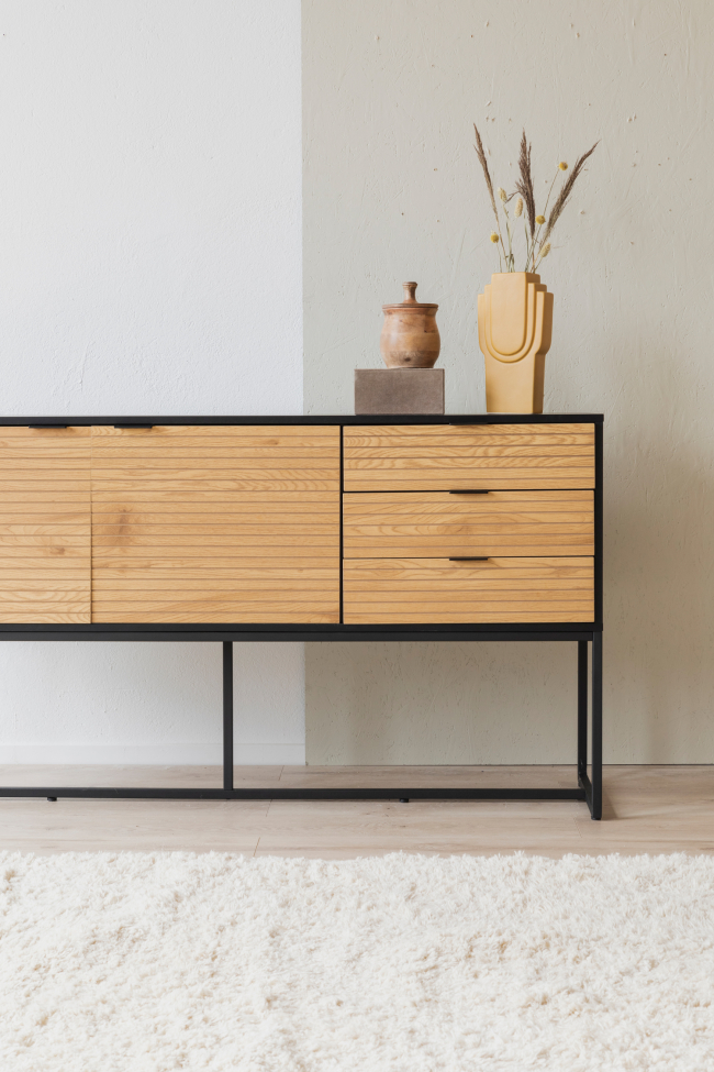 Credenza 'Line' - Rovere/Nero